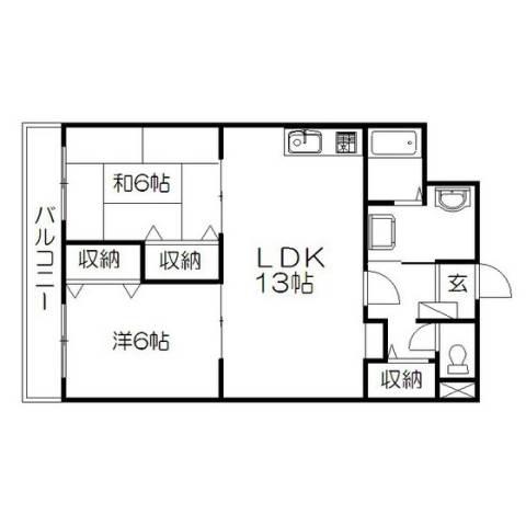 プレジールメゾン(2LDK/2階)の間取り写真