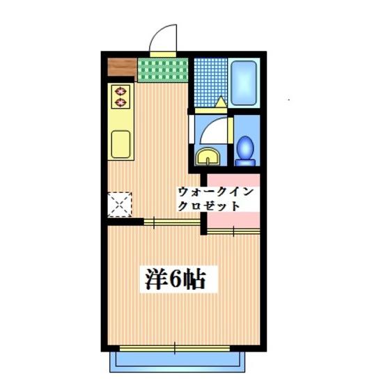 グリーンパレス小林(1K/2階)の間取り写真