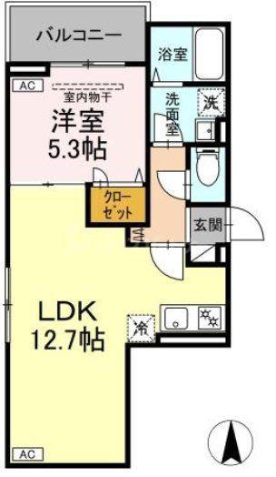 セレスティア南花畑IV(1LDK/3階)の間取り写真