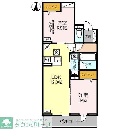 リヴェール・パルコ(2LDK/1階)の間取り写真
