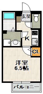 ヴェルドミール栄根(1K/2階)の間取り写真