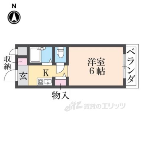ラポール3(1K/2階)の間取り写真