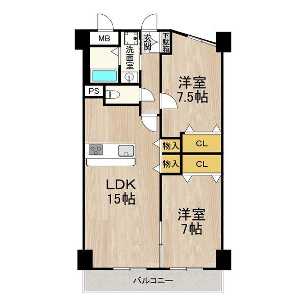 インプルーブ金山(2LDK/9階)の間取り写真