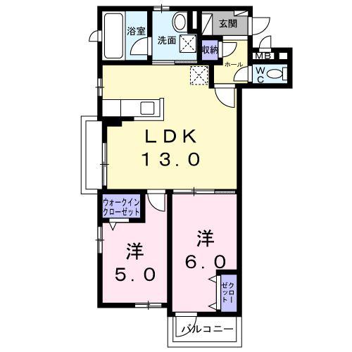 メゾンSG(2LDK/3階)の間取り写真