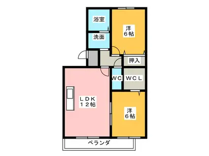 フォルトゥーナ(2LDK/3階)の間取り写真