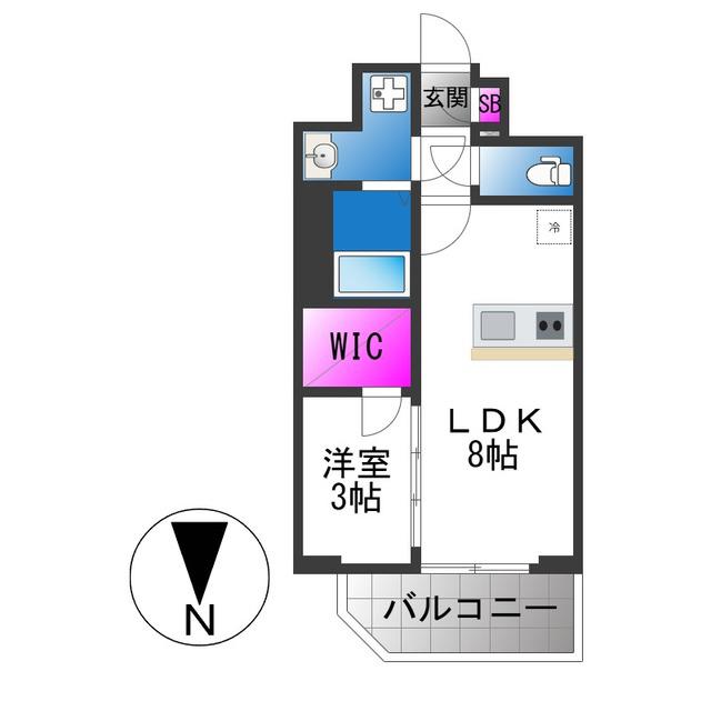 エスリード大阪城イースト(1LDK/9階)の間取り写真