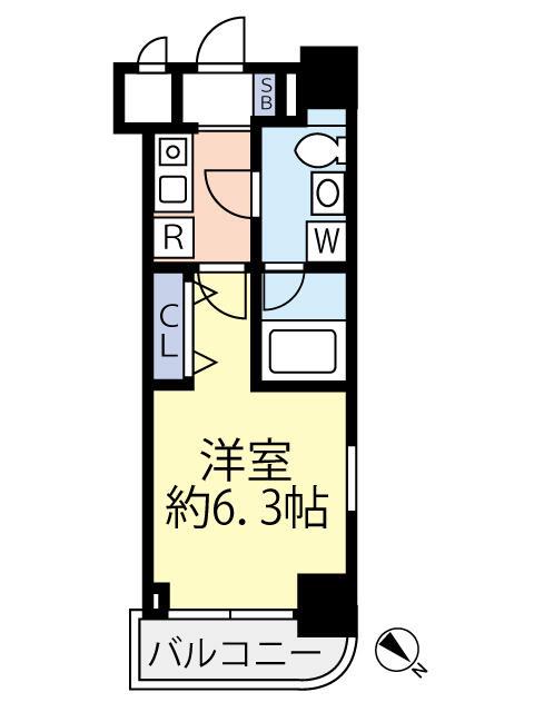 グリフィン横浜・桜木町駅前(1K/5階)の間取り写真