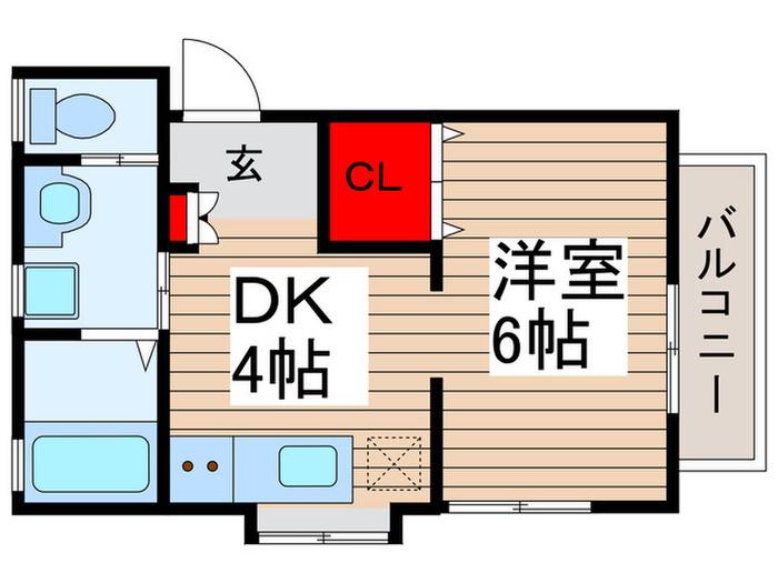 コアハイム(1DK/1階)の間取り写真