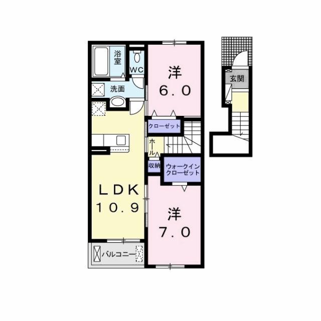 ユーフォリア 木更津(2LDK/2階)の間取り写真