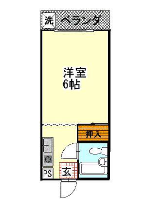 サードフロンティア(1K/1階)の間取り写真