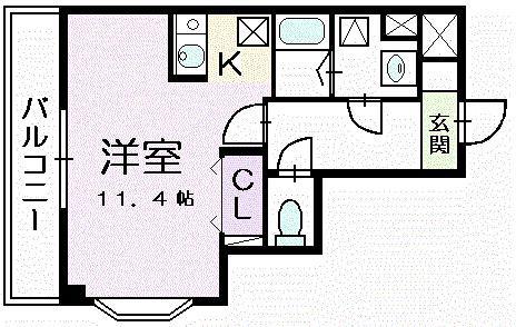サニーシャトル(ワンルーム/1階)の間取り写真