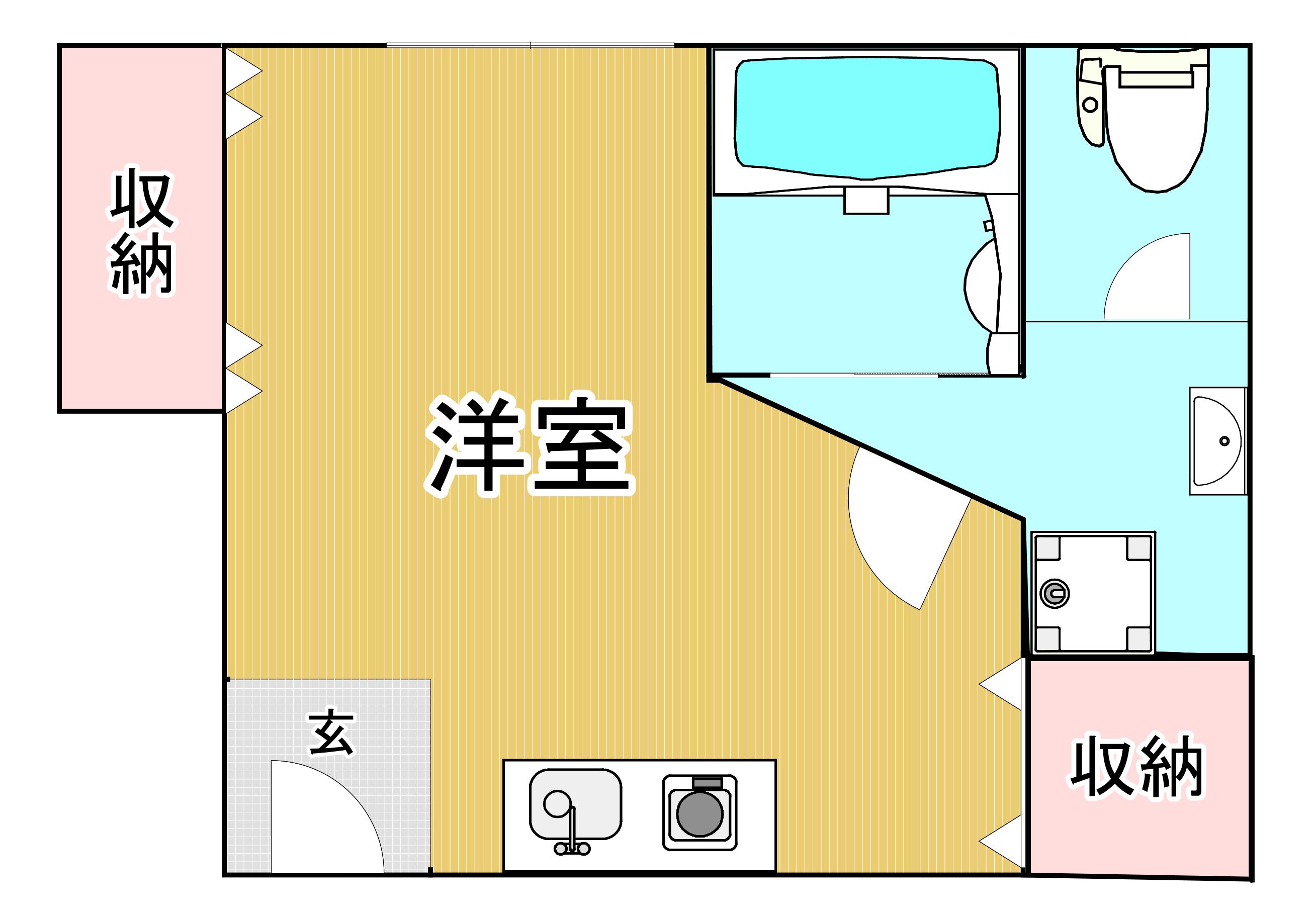 謙徳ビル(1K/2階)の間取り写真