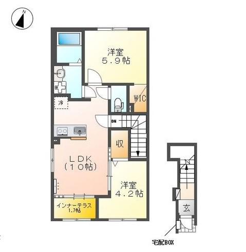 ORIENTAL COURT(2LDK/2階)の間取り写真