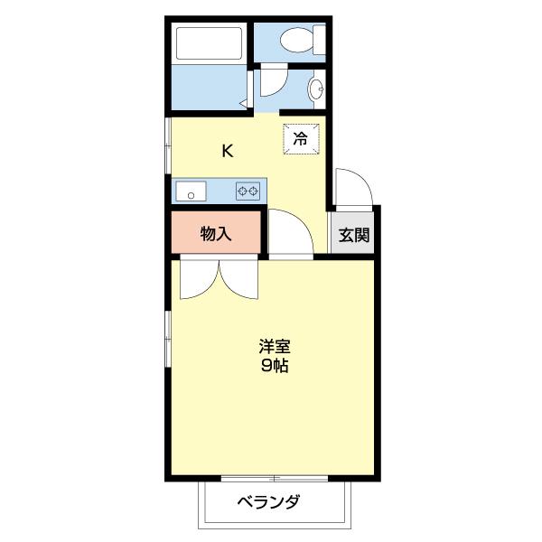 ピエタテール坂井(1K/2階)の間取り写真