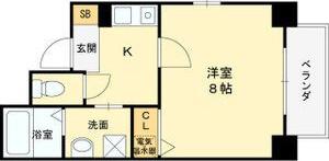 ラフォーレ都島本通II(1K/4階)の間取り写真
