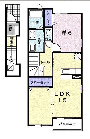 プラニシエ(1LDK/2階)の間取り写真