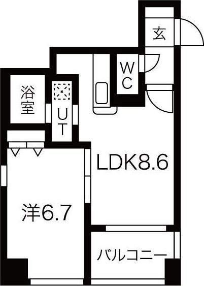 円山シャトー桂和大通館(1LDK/8階)の間取り写真