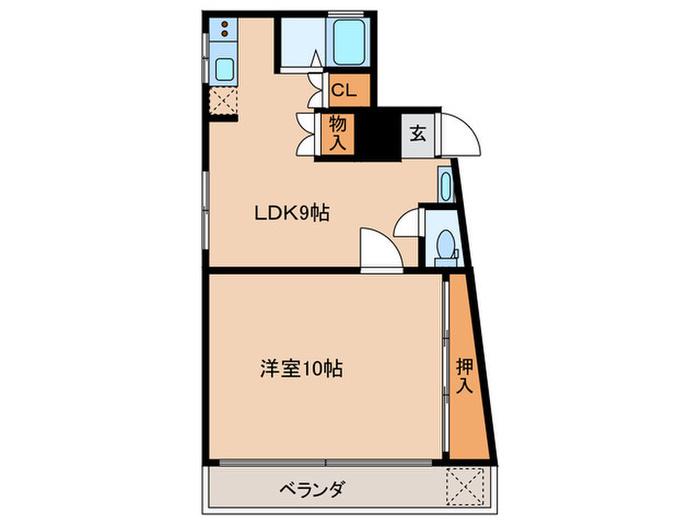 中原ビル(1LDK/3階)の間取り写真
