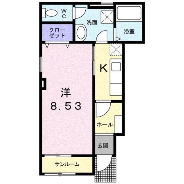 ライツ・レーベンII(1K/1階)の間取り写真