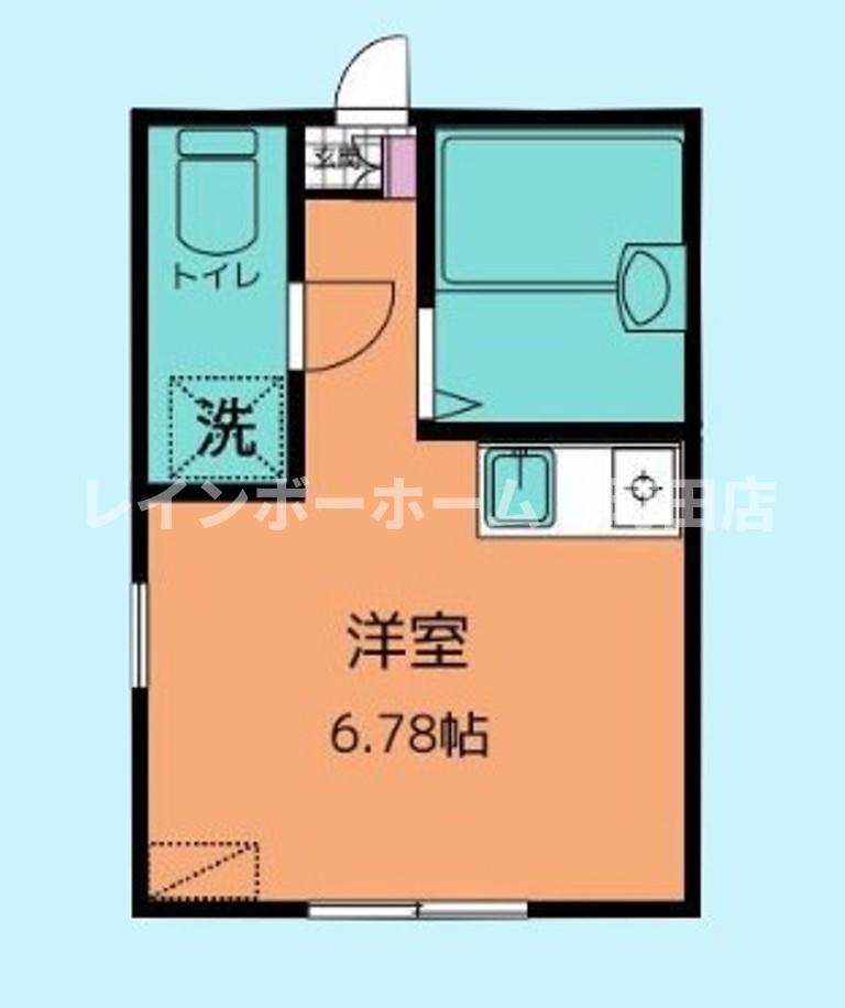 METIS矢部(ワンルーム/1階)の間取り写真