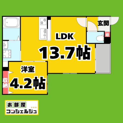 DEVELD荒子(1LDK/1階)の間取り写真