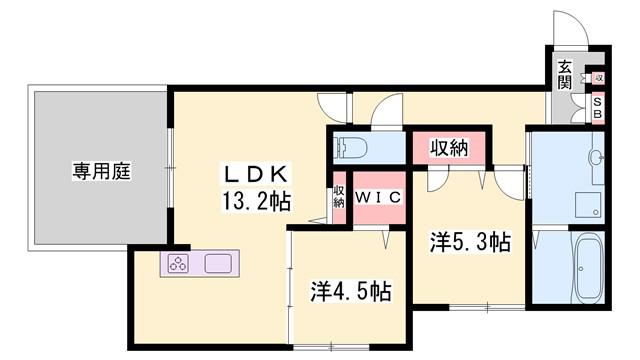 ステラフォーリア(2LDK/1階)の間取り写真