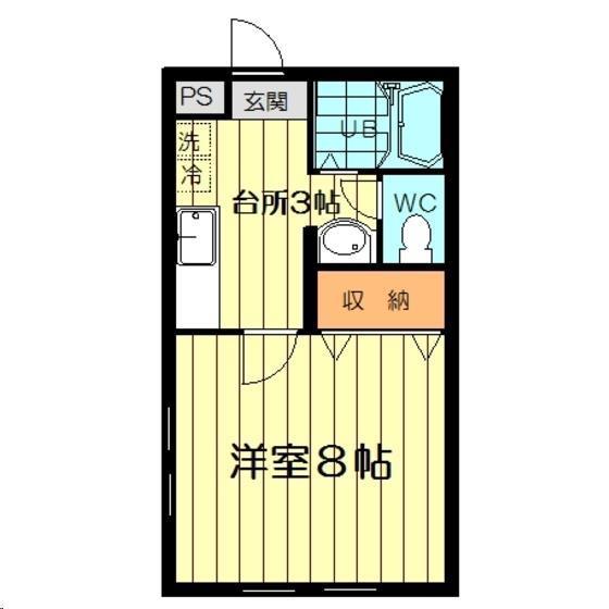 ルージュ1番館(1K/2階)の間取り写真