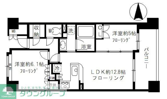シャリエ錦糸町石原(2LDK/9階)の間取り写真
