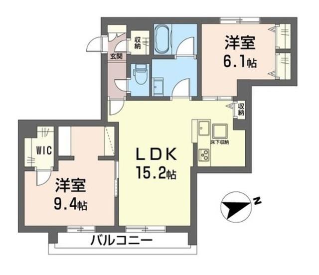 リヴィオンハウス(2LDK/1階)の間取り写真