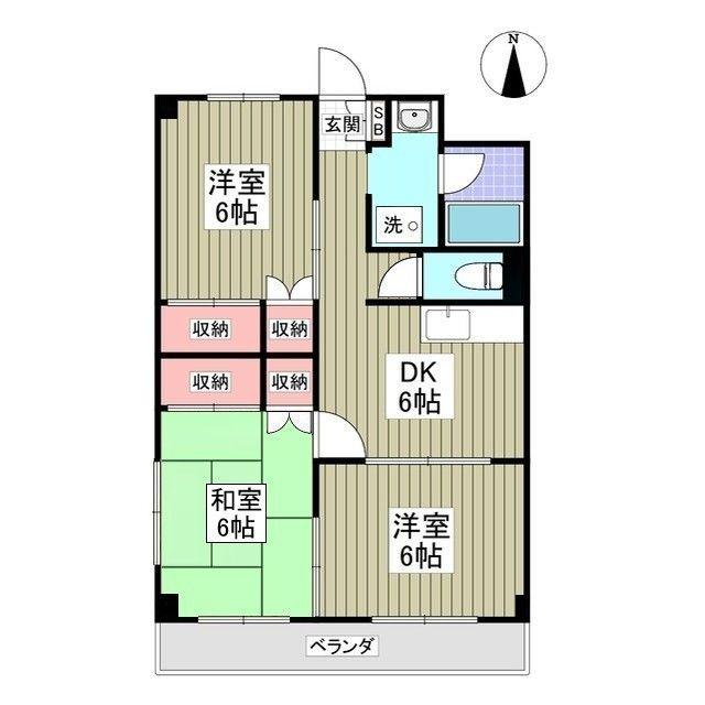 カンケン東新井マンション(3DK/1階)の間取り写真