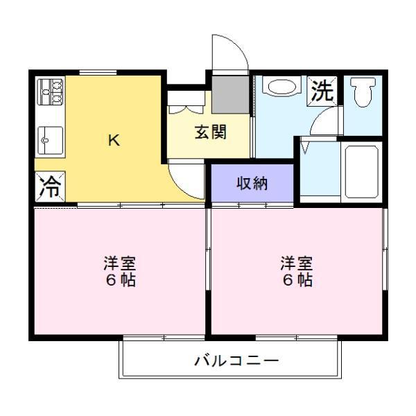 メゾン杉田II(2K/2階)の間取り写真