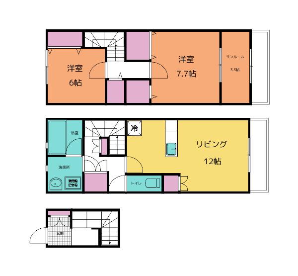 APTセレーナA(2LDK/2階)の間取り写真