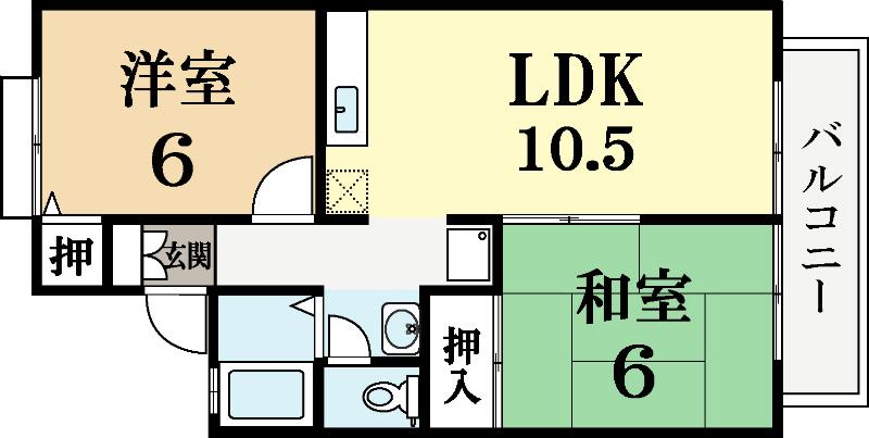 サンメゾン(2LDK/2階)の間取り写真