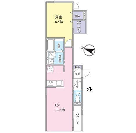 YSジュピター(1LDK/2階)の間取り写真