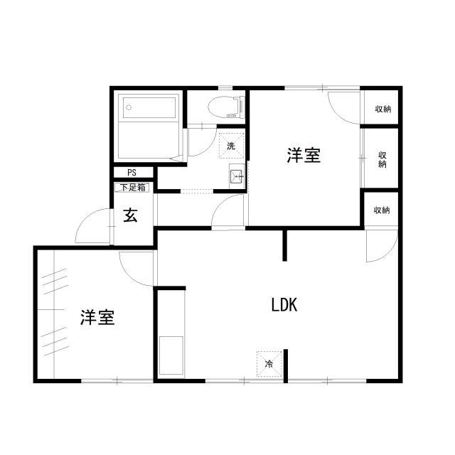 コンチェルトAB(2LDK/1階)の間取り写真