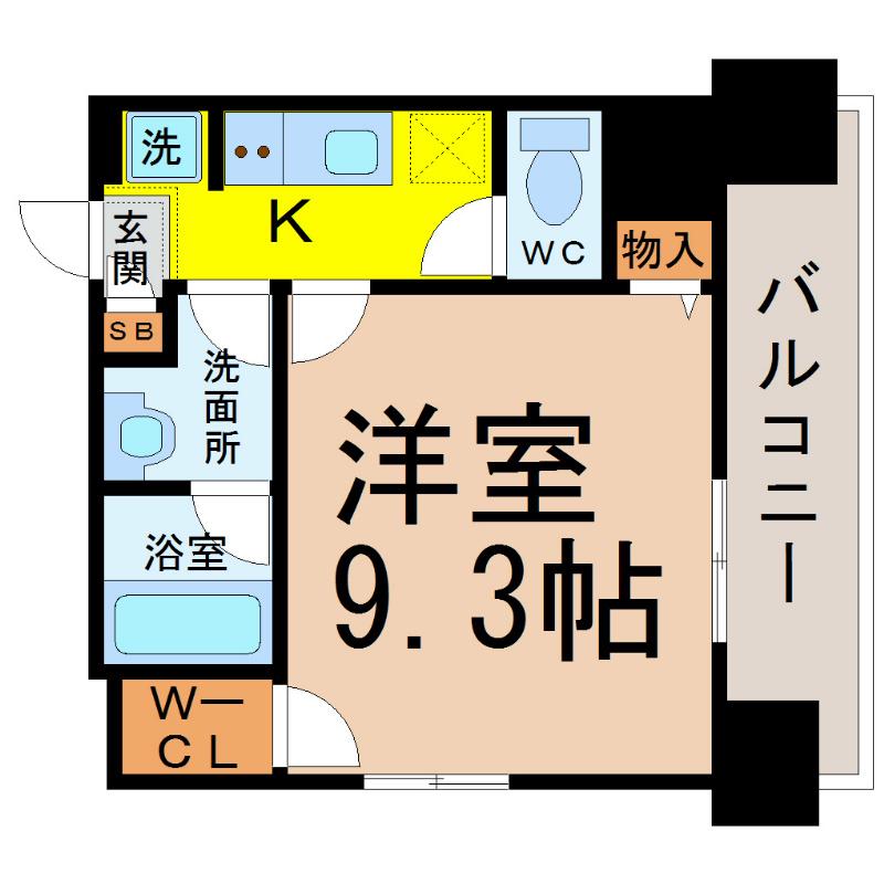 レーベスト志賀本通(1K/10階)の間取り写真