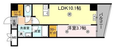 D-ROOM安謝DW(1LDK/2階)の間取り写真