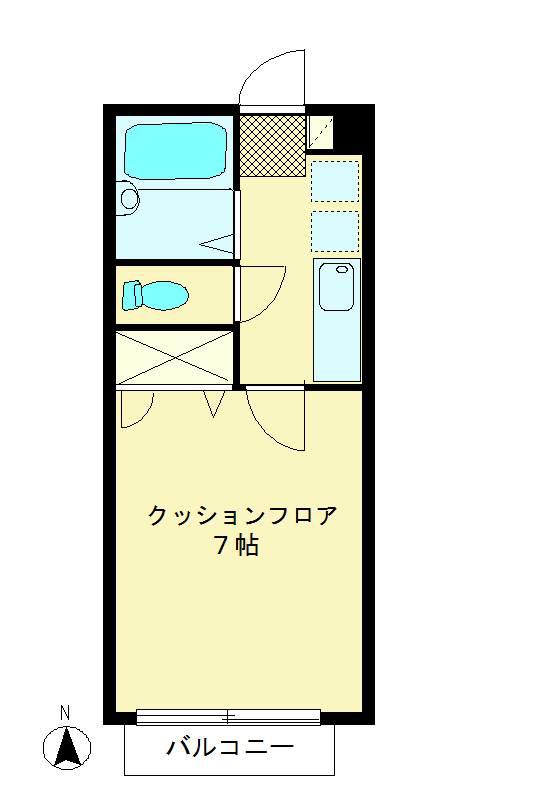 フルハウス(1K/1階)の間取り写真