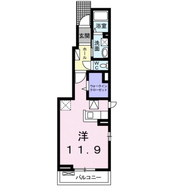 レジェンド森友B(ワンルーム/1階)の間取り写真