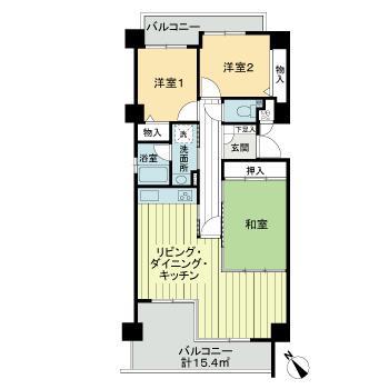 ライオンズマンション八事石坂(3LDK/7階)の間取り写真