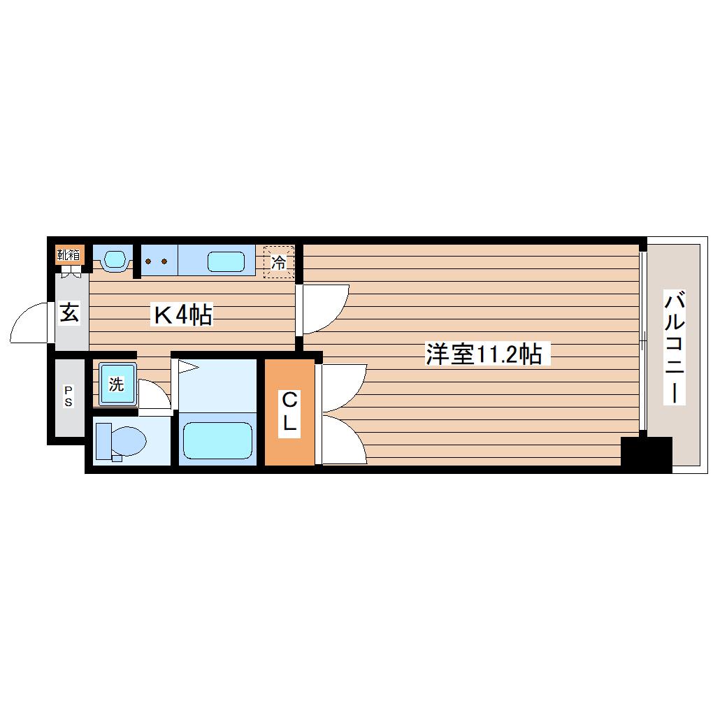 第3横山ハイツ(1K/2階)の間取り写真