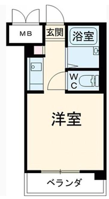 エルウイング立川二番館(1K/2階)の間取り写真