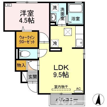 グランシャトーA(1LDK/1階)の間取り写真