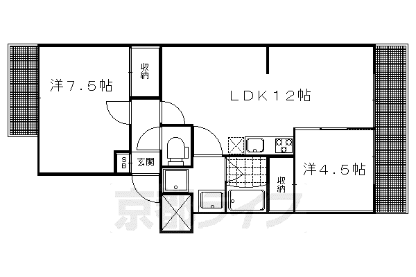 山端マンション(2LDK/3階)の間取り写真
