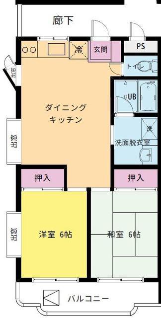 メゾンエスポワール88(2LDK/3階)の間取り写真