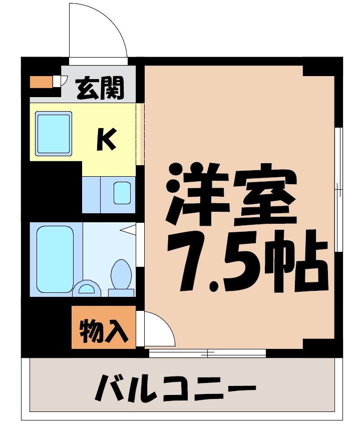 エアリー千成(ワンルーム/4階)の間取り写真