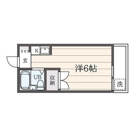 ピースフル坂下(ワンルーム/2階)の間取り写真