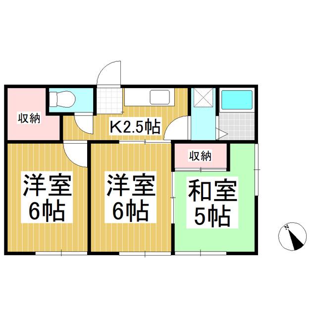 ロイヤルハイツ蒼久保A棟(3K/2階)の間取り写真