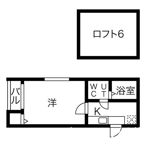 カーサ ドマーニ(1K/1階)の間取り写真