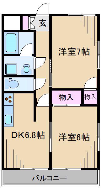 エクセラーサ(2DK/2階)の間取り写真